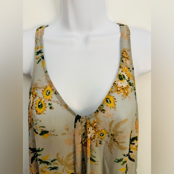 MAEVE ANTHROPOLOGIE MAGDA Blouse Sz. XS Sleeveless Floral Asymmetrical Ruffles. - Picture 5 of 12